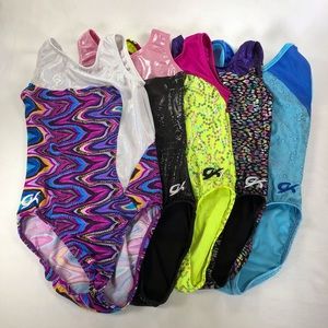 Lot of 5 GK ELITE Gymnastic Leotards Child Large